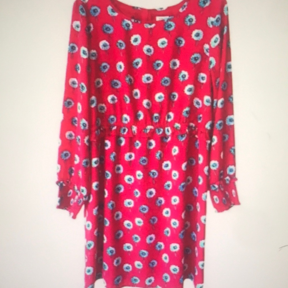 Floral Red Kids Dress